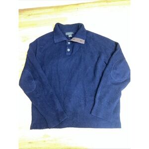 the mens store bloomingdales Mens Wool/Cashmere 1/4 Button Men's XL Blue Sweater